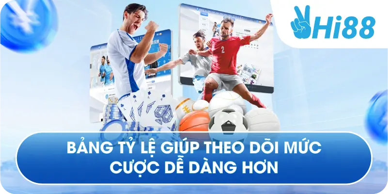 Bảng tỷ lệ giúp theo dõi mức cược dễ dàng hơn